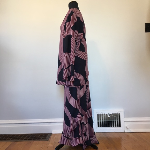 VTG Ashley Stewart Swirl Ruffled Skirt Set, 14 - Picture 3 of 11